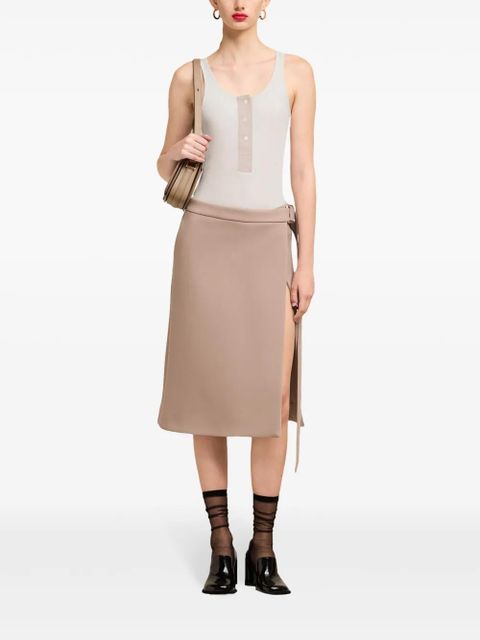 AMI Paris button-front cotton-rib tank top - Grey - zdjęcie produktu nr 2