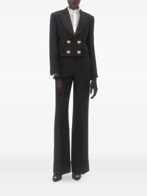 Valentino Garavani double-breasted cropped blazer - Black