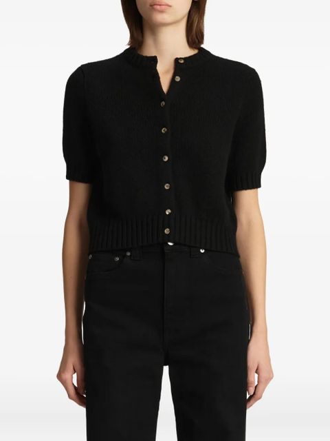 KHAITE short-sleeve button-up cardigan - Black - zdjęcie produktu nr 2