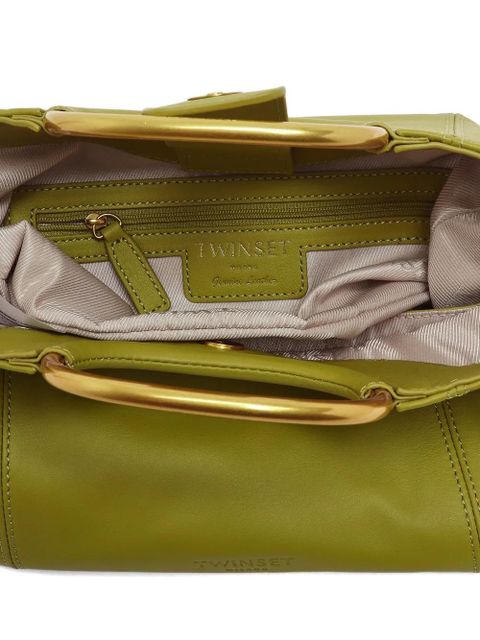 TWINSET metal-handle leather tote bag - Green