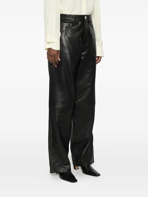 Róhe baggy leather trousers - Black