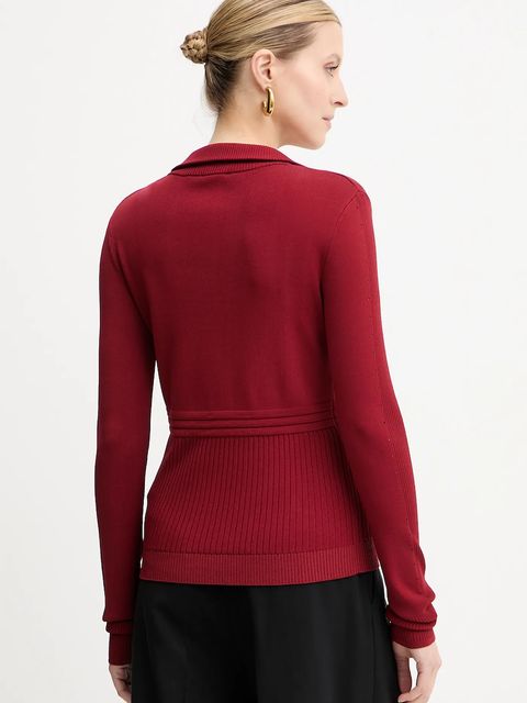 Patrizia Pepe sweter damski kolor czerwony z półgolfem 8K0323 K274