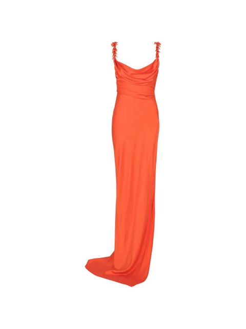 Balmain embroidered straps fluid maxi dress - Orange - zdjęcie produktu nr 1