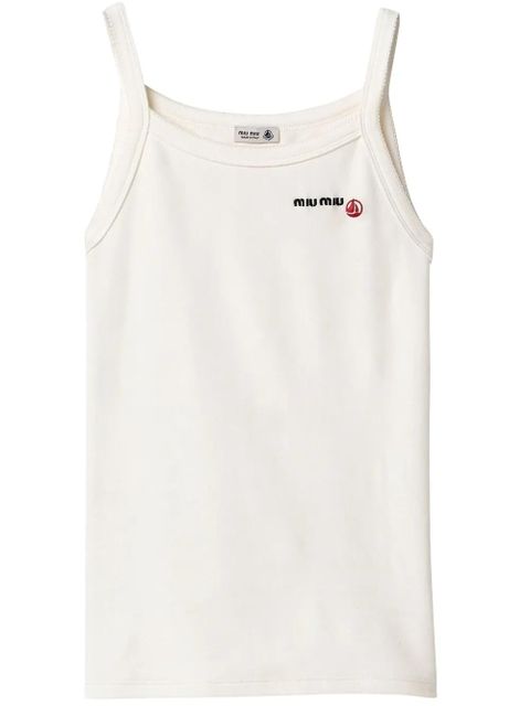 Miu Miu x Petit Bateau embroidered tank top - White - zdjęcie produktu nr 1