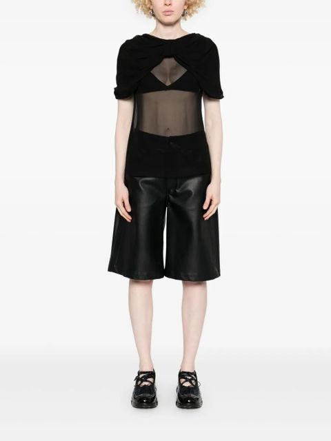 Simone Rocha bow-detail sheer blouse - Black - zdjęcie produktu nr 2