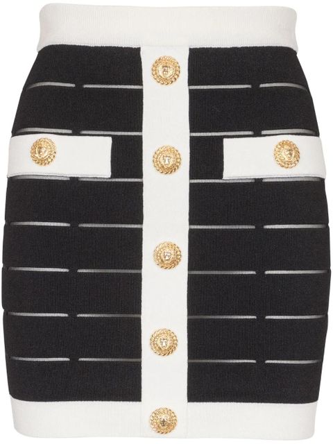 Balmain button-embellishment knitted mini skirt - Black - zdjęcie produktu nr 1