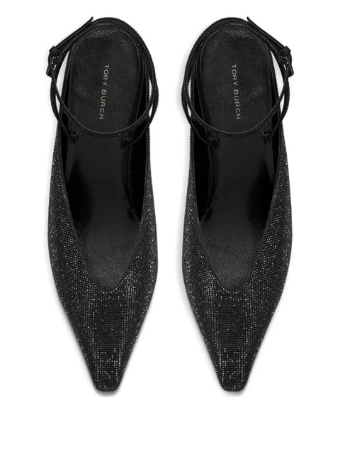 Tory Burch 50mm pavé wedge pumps - Black