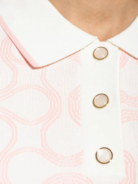Casablanca patterned polo top - White