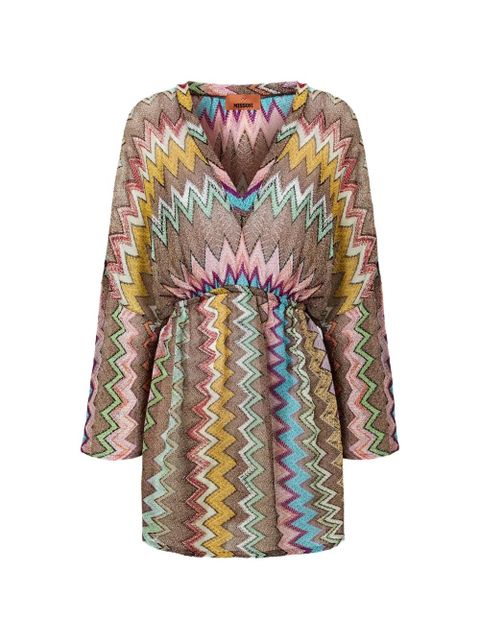Missoni V-neck zig-zag beach cover-up - Neutrals - zdjęcie produktu nr 1