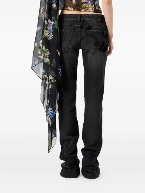 Blumarine butterfly-embellished flared jeans - Black - zdjęcie produktu nr 2