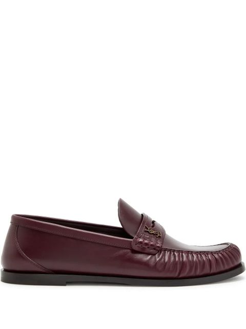 Saint Laurent Lauren monogram leather loafers - Red - zdjęcie produktu nr 1