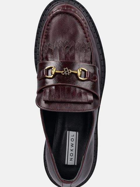Nokwol mokasyny skórzane Perry Burgundy Leather