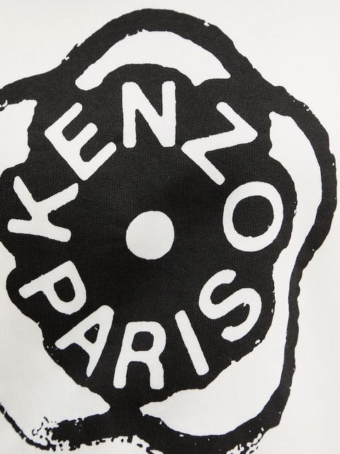 Kenzo bluza bawełniana damska kolor biały z nadrukiem FG52SW2054MJ