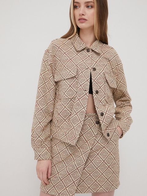 Samsoe Samsoe kurtka damska kolor beżowy przejściowa oversize