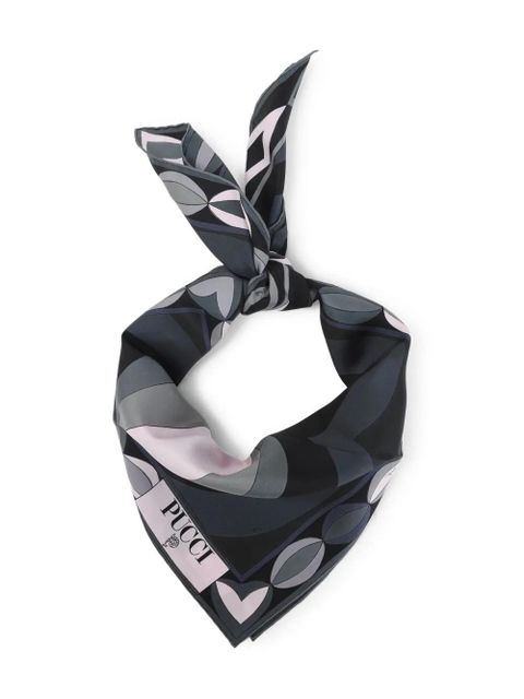 PUCCI geometric-pattern silk scarf - Black