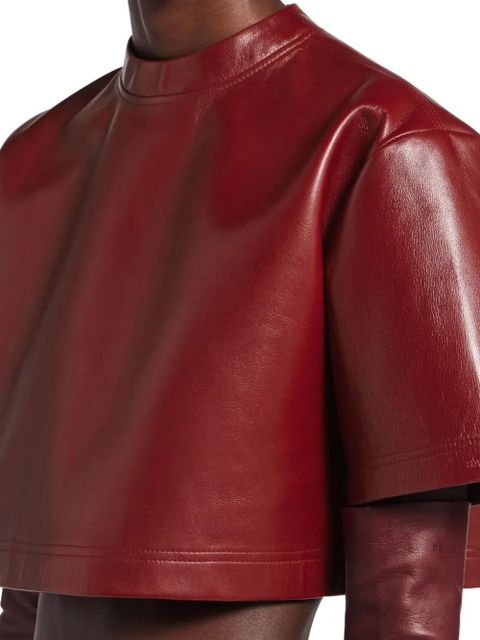 Balenciaga short-sleeve leather T-shirt - Red