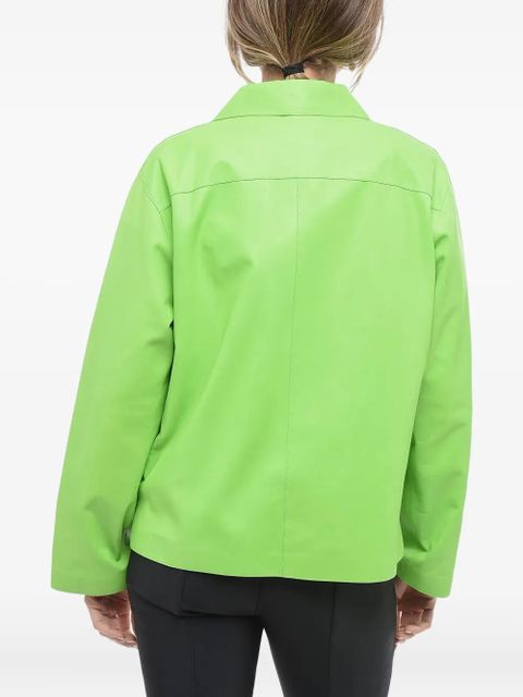 LOEWE embossed-logo leather shirt - Green