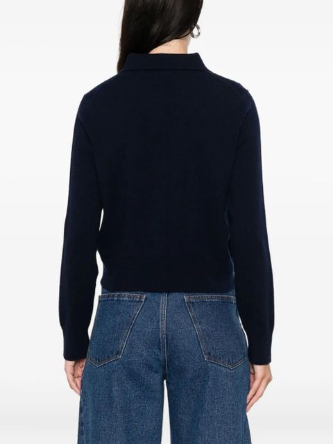 SANDRO striped-detail cardigan - Blue