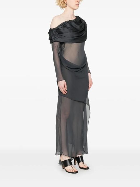 Christopher Esber sheer maxi dress - Grey