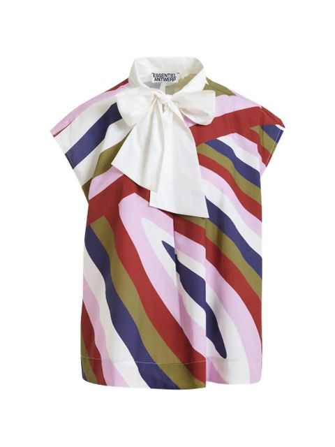 Essentiel Antwerp graphic-print bow-detail blouse - Red - zdjęcie produktu nr 1