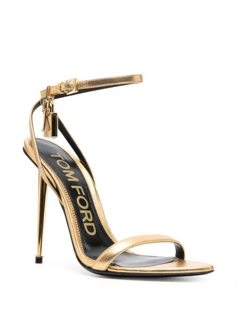 TOM FORD 115mm Padlock metallic sandals - Gold - zdjęcie produktu nr 2