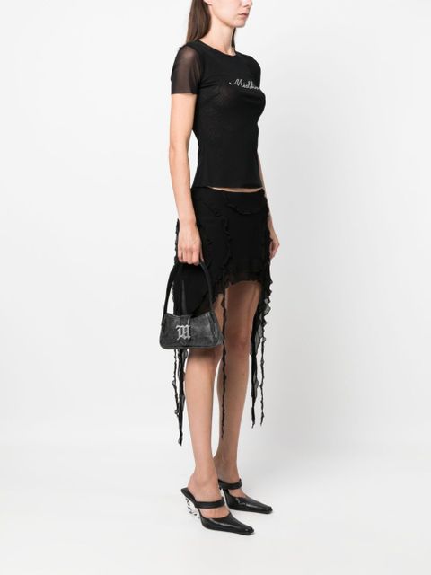 MISBHV cracked-effect leather shoulder bag - Grey