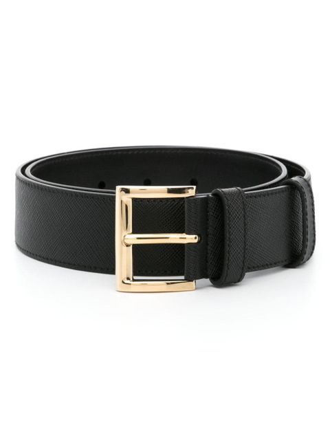Prada logo-plaque leather belt - Black - zdjęcie produktu nr 1