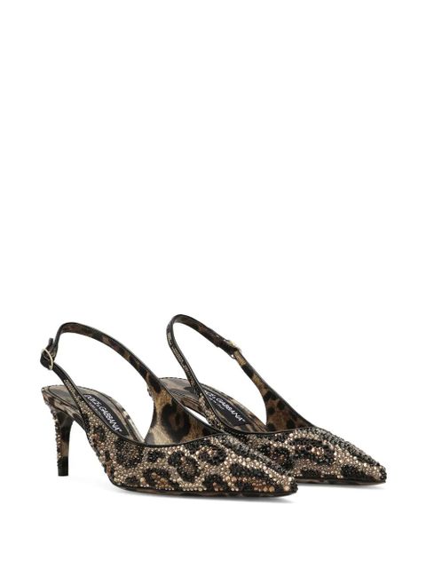 Dolce & Gabbana 60mm leopard-print slingback pumps - Brown