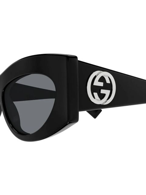 Gucci Eyewear geometric-frame logo-detail sunglasses - Black