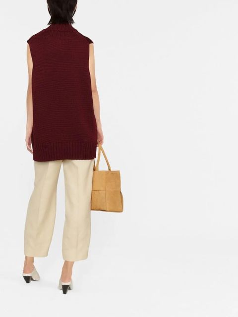 Jil Sander knitted high-neck vest - Red