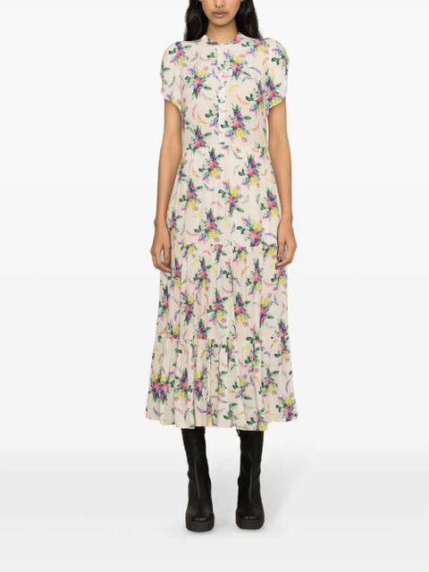 Zadig&Voltaire Razy floral-print midi dress - Neutrals - zdjęcie produktu nr 1