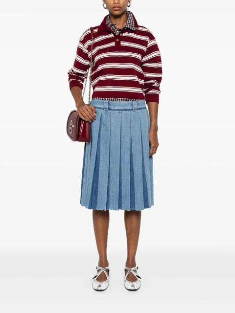 Miu Miu pleated denim skirt - Blue - zdjęcie produktu nr 2