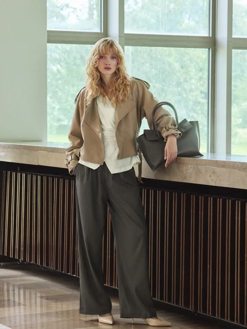 Answear.LAB spodnie damskie kolor szary szerokie high waist - zdjęcie produktu nr 1