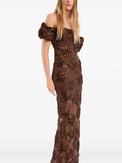 ROTATE BIRGER CHRISTENSEN flower maxi dress - Brown - zdjęcie produktu nr 2