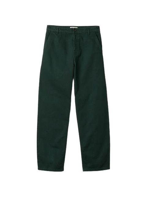 Miu Miu logo-embroidered trousers - Green - zdjęcie produktu nr 1