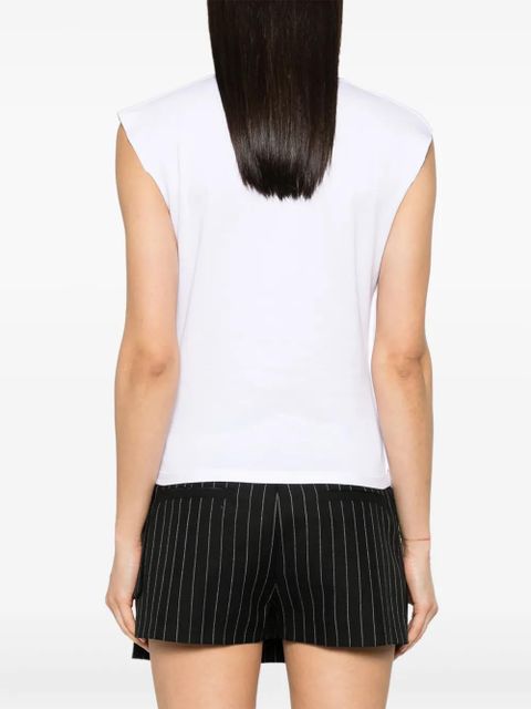 Rabanne chain-detail cotton T-shirt - White