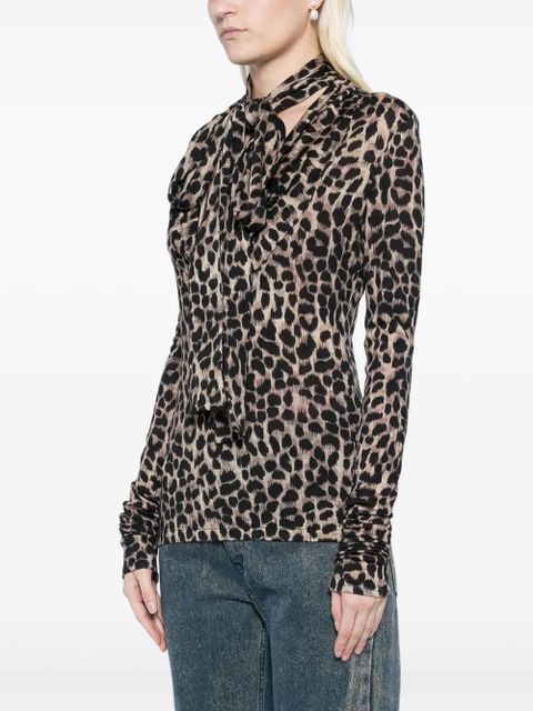 Blumarine Animalier-print blouse - Brown