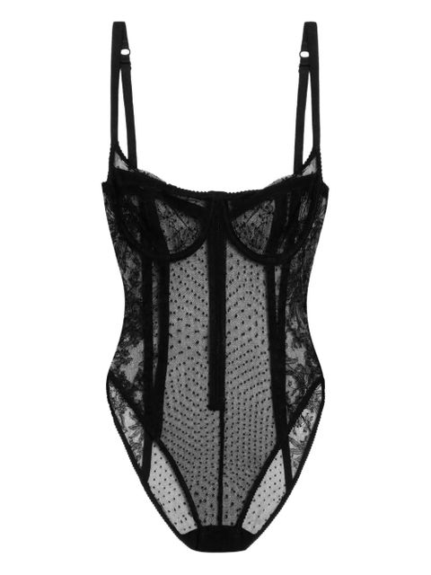 Dolce & Gabbana lace-paneled bodysuit - Black - zdjęcie produktu nr 1
