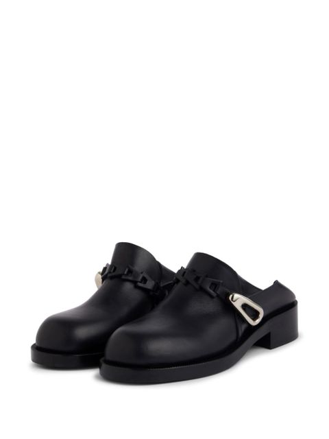 Rabanne leather mules - Black