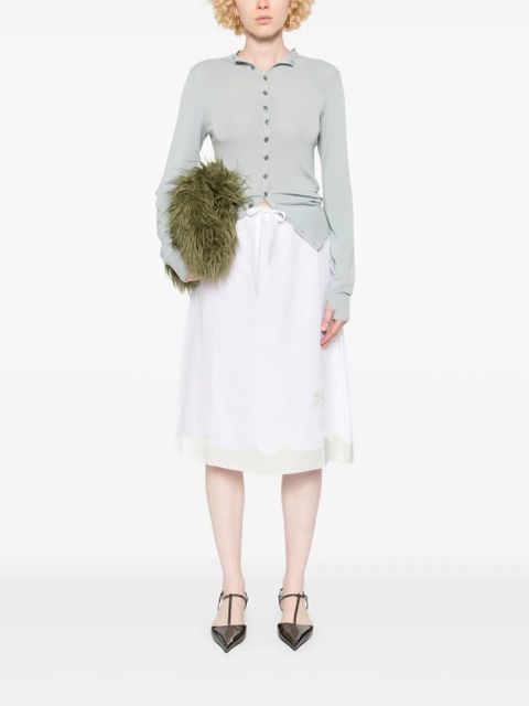 Prada embroidered linen skirt - White - zdjęcie produktu nr 2