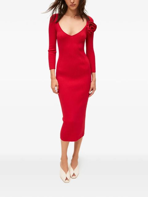 TWINSET floral-appliqué knitted dress - Red - zdjęcie produktu nr 2