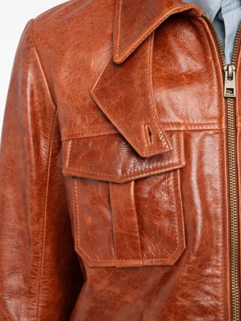 Zadig&Voltaire flap-pocket leather jacket - Brown