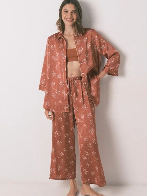 women'secret piżama damska kolor pomarańczowy satynowa 2542463 - zdjęcie produktu nr 1