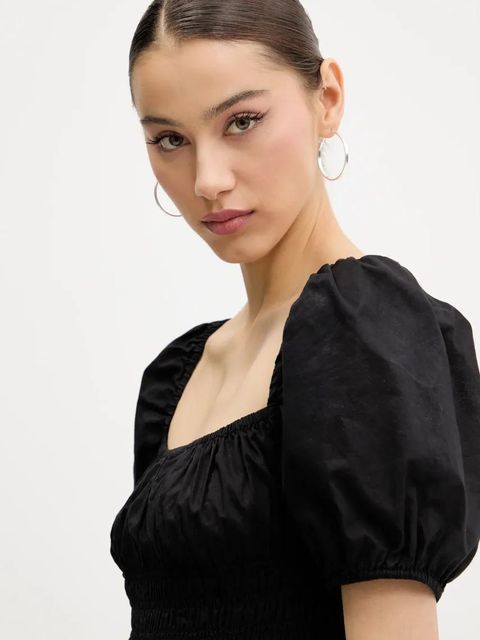 Tommy Jeans sukienka bawełniana kolor czarny mini rozkloszowana DW0DW21334 - zdjęcie produktu nr 2