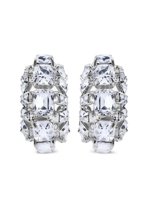AREA small crystal hoops earrings - Silver