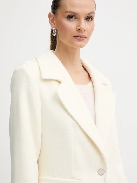 Guess płaszcz z dodatkiem wełny KAROLE kolor beżowy W5BL19 W2642