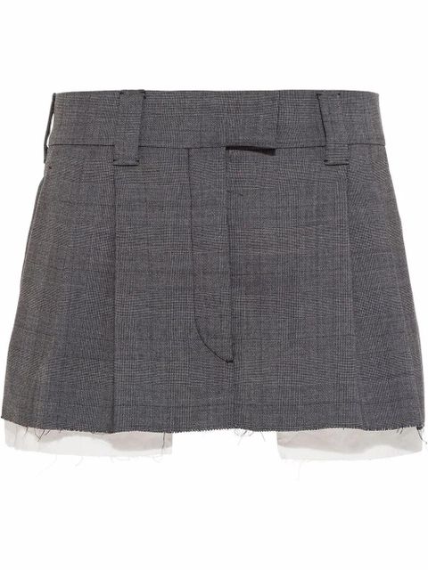 Miu Miu Prince-Of-Wales check mini skirt - Grey - zdjęcie produktu nr 1