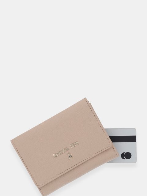 Patrizia Pepe portfel skórzany damski kolor beżowy CQ7081 L001