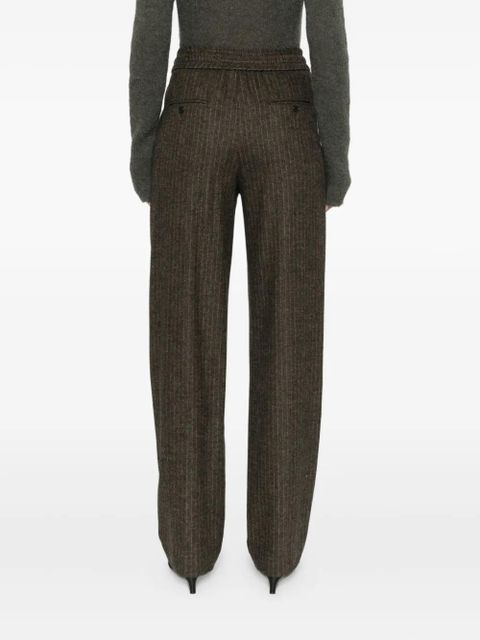 ISABEL MARANT pinstripe elastic-waist tailored trousers - Brown