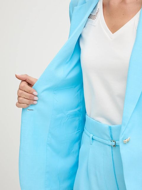 Morgan marynarka kolor niebieski jednorzędowa gładka VACY